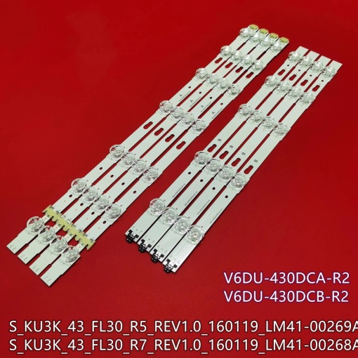 Set barete led tv SAMSUNG 43 inch , V6DU-430DCA-R2 , V6DU-430DCB-R2 , BN96-39781A & BN96-39782A , LM41-00269A & LM41-00268A 4x(7led+5led), 466MM ; 383MM