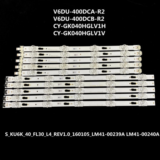 Set barete led tv SAMSUNG 40 inch V6DU-400DCA-R2; V6DU-400CB-R2 , BN96-39655A ; BN96-39656A , S_KU6K_40_FL30_L4_REV1.0_160105_LM41-0023; 5*(4led+5led); 377mm+441mm