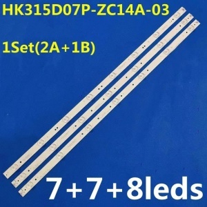 Set barete led tv HAIER , PROSCAN 32 inch , HK315D07P-ZC14A-03 , HK315D07M-ZC14A-03, H K C H32PB5000 H32PA3100 , PLED3273, 630MM, 2*7LED+1*8LED, 3V