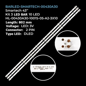 Set barete led tv Star-Light, STARWIND 43 inch 43DM7500 HL-00430A30-1001S-05 A2 3X10 800mm 3v 2 pin