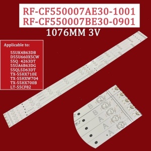 Set barete led tv Horizon/ VESTEL / PANASONIC / TOSHIBA 55 inch RF-CF550007AE30-1001 , RF-CF550007BE30-0901 , 9LED , 1077MM , 3V , VESTEL PART NUMBER : 23647009 , blue light ,3A+2*B, 1077 MM
