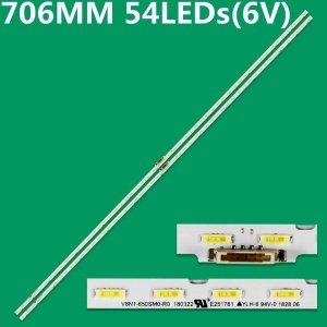 Set barete led tv Samsung 65 inch AOT-65″ 7020LED V8N1-650SM0-R0, BN96-45635A, LM41-00614A, 65″-NEW EDGE-54ea-180223-7020-R00 2*54 led 6v 706mm