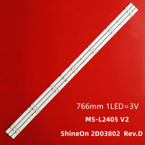Set barete led tv Skyworth 40 inch 40H5 40K6S M08-SL40030-0701N-4040A, ALLVIEW 40ATA6000-F, ShineOn 2D03802 Rev.D MS-L2405 V2, 3 x 7 led, 3V, 766mm - Img 1