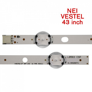 Set barete led NEI, Vestel 43 inch 43NE5505 43" DRT UHD A/B TYPE REV0.3, 17DLB43VER3 , 2 barete x 8 led + 2 barete x 9 led - Img 6