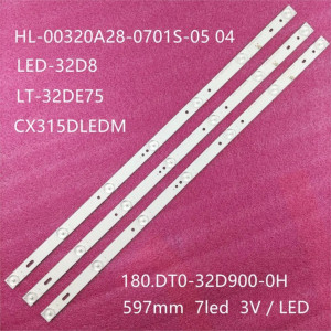 Set barete led tv VISION, Vortex 32 inch HL-00320A28-0701S-04 ; HL-00320A28-0701S-07 ; HL-00320A28-0701S-08 A1 ; 3 x 7 led 598mm, 3V ; connector dupa primul led - Img 1
