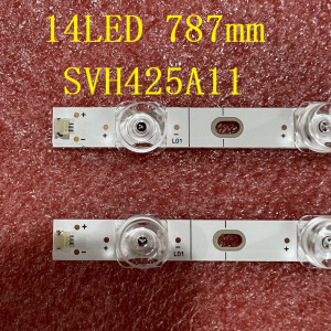 Set barete led tv Hisense 43 inch 43H6500G 43R6000GM 43A603AMV 43R6E3 43h6g 43R6090G 43H6570G JL.D425E1330-003BS-M SVH425A11; 2*14led 789mm; 3v - Img 1