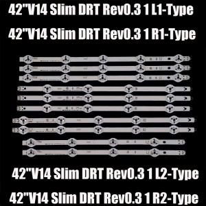 Set barete led tv PANASONIC 42 inch V14 SLIM DRT REV0.3 , 6916L-1807A 6916L-1808A 6916L-1809A 6916L-1810A , (3 X R1 & 2 X R2 & 3 X L1 & 2 X L2), 4led+5led, 3v