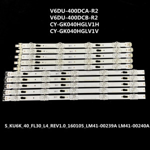 Set barete led tv SAMSUNG 40 inch V6DU-400DCA-R2; V6DU-400CB-R2 , BN96-39655A ; BN96-39656A , S_KU6K_40_FL30_L4_REV1.0_160105_LM41-0023; 5*(4led+5led); 377mm+441mm - Img 1
