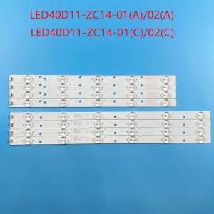 Set barete led tv HAIER, TCL , Lenovo 40 inch LED40D11-AC14-01(A)/B: LED40D11-ZC14-02(C) , 303400112; 4*(5led+6led) ;3v 431MM+357MM - Img 2
