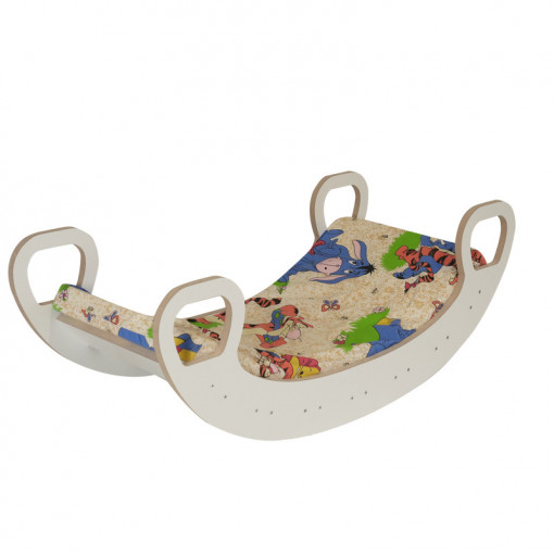 Balansoar pentru copii alb, cu saltea Winnie the Pooh