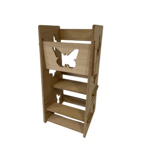 Turn de invatare - learning tower mdf furniruit nuanta stejar fluturasi - Img 3