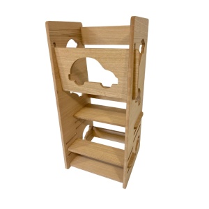 Turn de invatare - learning tower mdf furniruit nuanta stejar masinuta - Img 3