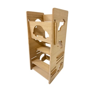 Turn de invatare - learning tower mdf furniruit nuanta stejar masinuta