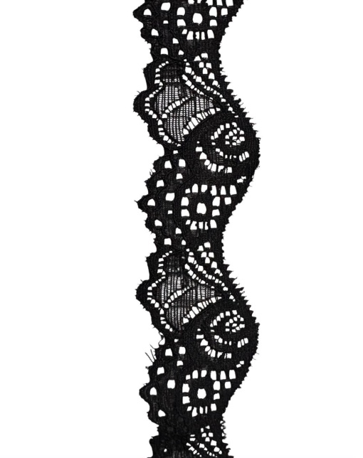 DANTELĂ ELASTICĂ -negru/zz- 3cm