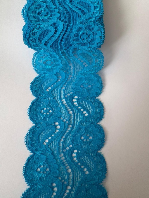 Dantelă elastică -turcoaz albastru- 6cm