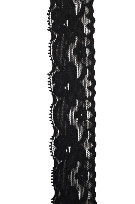 DANTELĂ ELASTICĂ -negru/ttr- 3cm