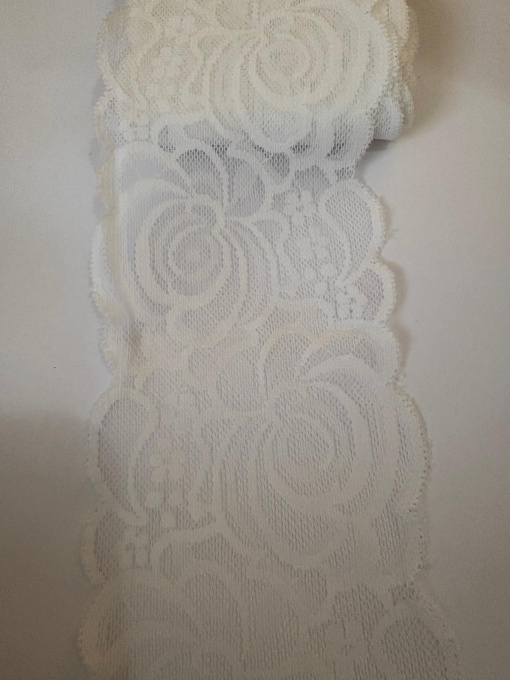 Dantelă elastică -alb- 10cm