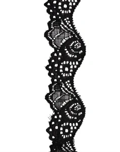 DANTELĂ ELASTICĂ -negru/zz- 3cm