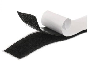 Bandă Velcro 25 mm × 10 cm – 10 bucăți, negru, fixare pe multiple suprafețe