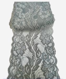 Dantelă elastică -gri deschis- 14cm