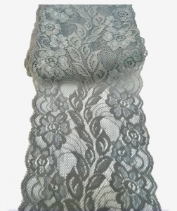Dantelă elastică -gri deschis- 14cm