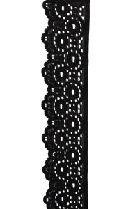DANTELĂ ELASTICĂ -negru/ggr- 3cm