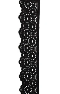 DANTELĂ ELASTICĂ -negru/ggr- 3cm