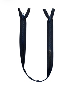 Fermoar detașabil 80 cm cu dublu cursor, negru – rezistent pentru geci și paltoane
