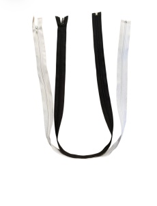 Fermoar Detașabil Extra Lung (90 - 200 cm), Spiră 5 mm - Alb / Negru
