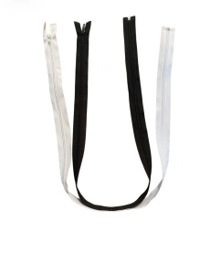 Fermoar Detașabil Extra Lung (90 - 200 cm), Spiră 5 mm - Alb / Negru