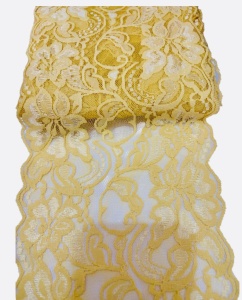 Dantelă elastică -galben- 18cm