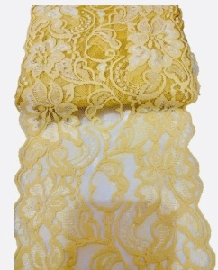 Dantelă elastică -galben- 18cm