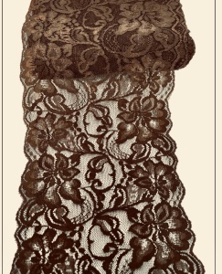 Dantelă elastică -maro- 14cm