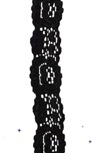 DANTELĂ ELASTICĂ -negru/gfr- 3cm