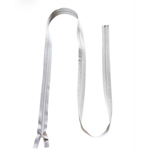 Fermoar Detașabil Alb Tip 3, Lungime 150 cm, Spiră Subțire pentru Pilote și Huse