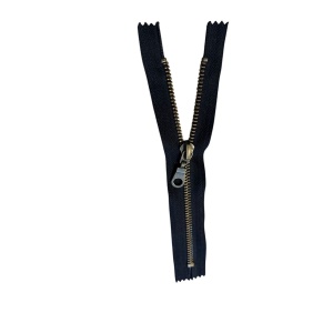 Fermoar Metalic Fix, Lungime 18 cm, Tip 5 (Spiră 5 mm), Negru/Bronz Antic