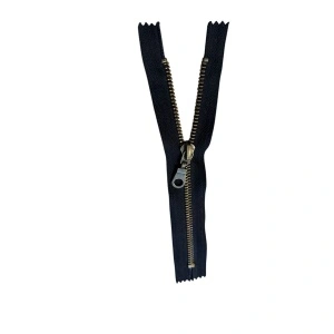 Fermoar Metalic Fix, Lungime 18 cm, Tip 5 (Spiră 5 mm), Negru/Bronz Antic