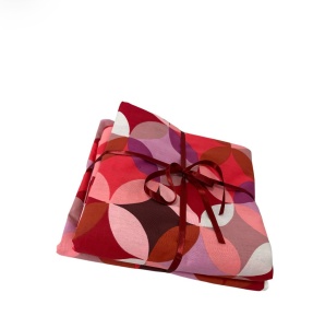 Lenjerie de pat bumbac ranforce 100% – 6 piese, model geometric roșu, 220x200 - Img 4