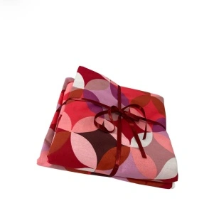 Lenjerie de pat bumbac ranforce 100% – 6 piese, model geometric roșu, 220x200 - Img 4