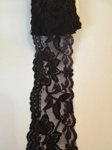 Dantelă elastică -negru- 5cm