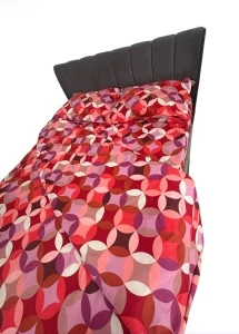 Lenjerie de pat bumbac ranforce 100% – 6 piese, model geometric roșu, 220x200