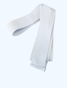Fașă botez 35 mm × 120 cm alb – panglică PES moale pentru ceremonie