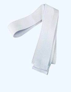 Fașă botez 35 mm × 120 cm alb – panglică PES moale pentru ceremonie