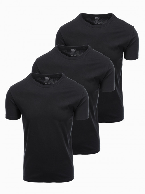 Tricou simplu pentru barbati - negru 3-pack Z30