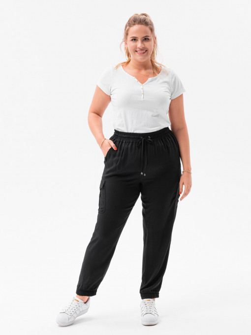 Pantaloni culotte femei Plus Size PLR163 - negru