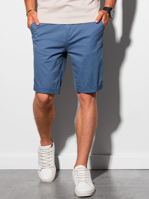 Pantaloni casual scurti barbati W243 - albastru