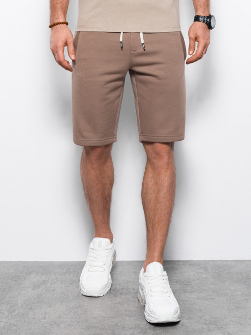 Pantaloni scurți pentru bărbați cu buzunare - maro deschis V17 OM-SRBS-0109