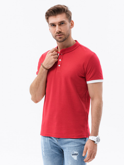 Bluza polo simpla barbati S1381 - rosu
