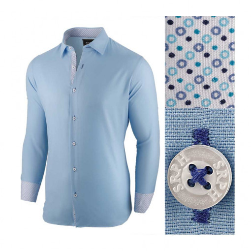 Camasa pentru barbati, albastru-deschis, regular fit, bumbac, casual - Business Class Ultra