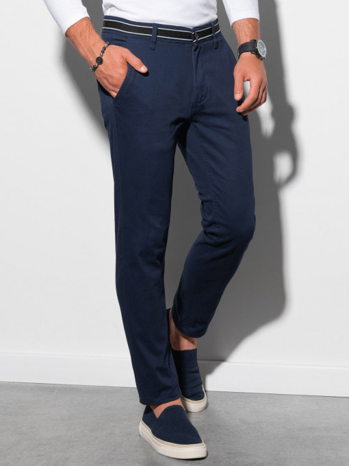 Pantaloni barbati, casual, slim fit P156-bleumarin